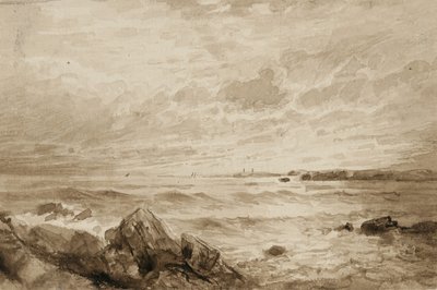 岩と海（紙で洗う） 作： William Trost Richards